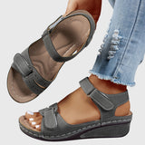 Adjustable Double Strap Wedge Sandals