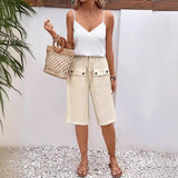 Wide Leg Cropped Culotte Trousers