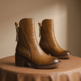 Women's Leather-Look Mid Calf Boots
