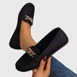 Chain Detail Slip-On Loafers