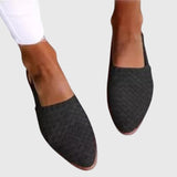 Woven Pointed Toe Flat Mules