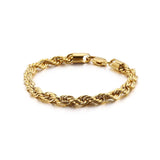 Women's Rope Chain 14K Gold Plated Steel Bracelet