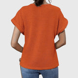 Crochet Knit Short Sleeve Blouse