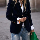 Women's Fitted Velvet Blazer