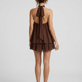 Halter Neck Layered Mini Dress