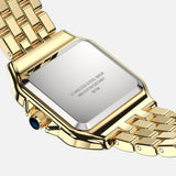 Women's Vintage Quartz Watch Square Stainless Steel Case