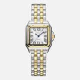 Women's Vintage Quartz Watch Square Stainless Steel Case