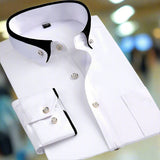 Men's Point Collar Shirt with Contrast Trim