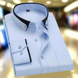 Men's Point Collar Shirt with Contrast Trim