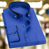 Men's Point Collar Shirt with Contrast Trim