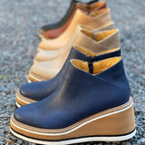 Women's Platform Ankle Boots with Cushioned Sole