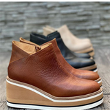 Women's Platform Ankle Boots with Cushioned Sole