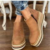 Women's Platform Ankle Boots with Cushioned Sole