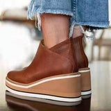Women's Platform Ankle Boots with Cushioned Sole