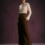 Women's High-Waist Button-Front Straight-Leg Trousers