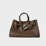 Large Structured Tote Bag with Belt Closure