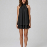 Halter Neck Layered Mini Dress