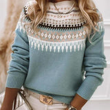 Women's Fair Isle Crew Neck Knit Sweater