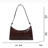 Croc-Embossed Shoulder Bag