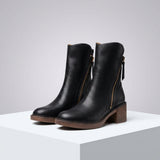 Women's Leather-Look Mid Calf Boots