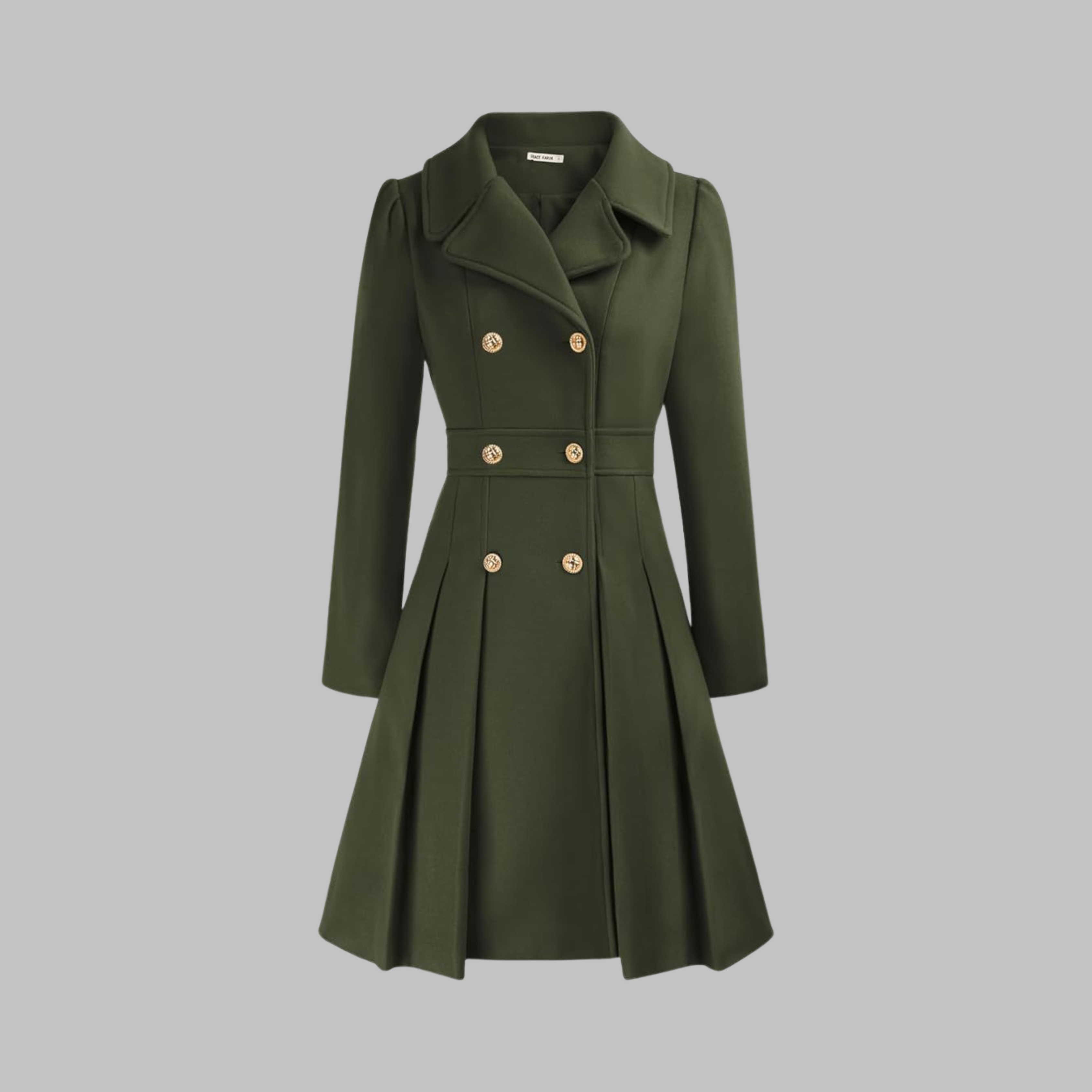 Double-Breasted Belted Trench Coat Dress