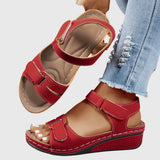 Adjustable Double Strap Wedge Sandals