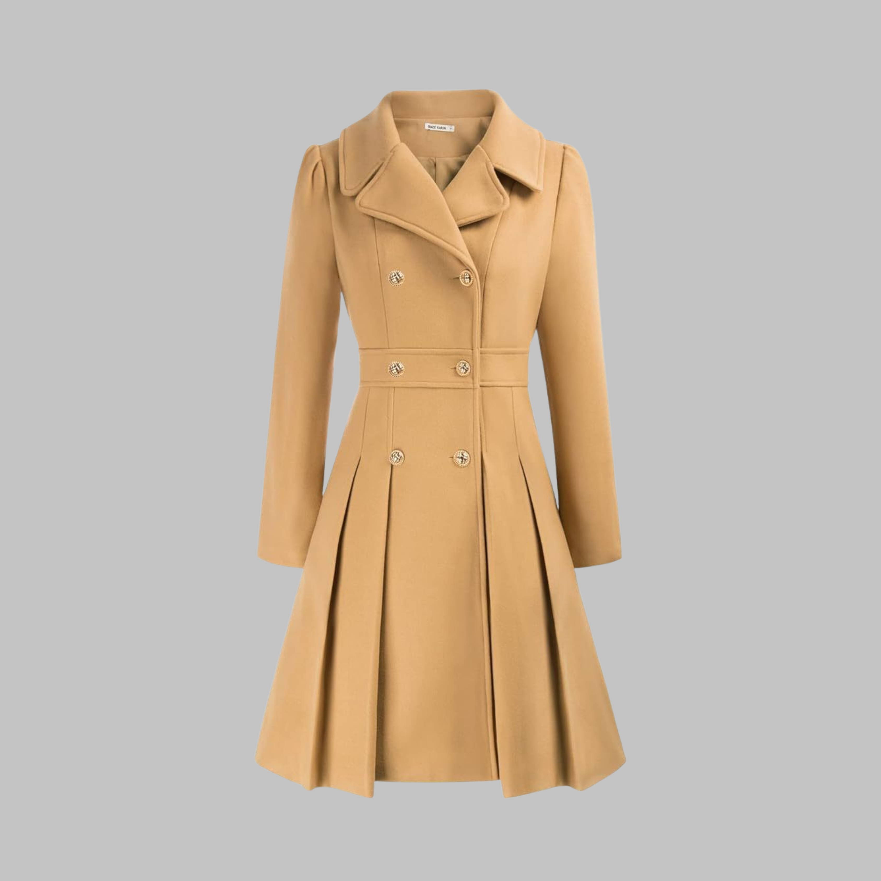 Double-Breasted Belted Trench Coat Dress