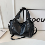 Women's Faux Leather Shoulder Bag with Detachable Strap