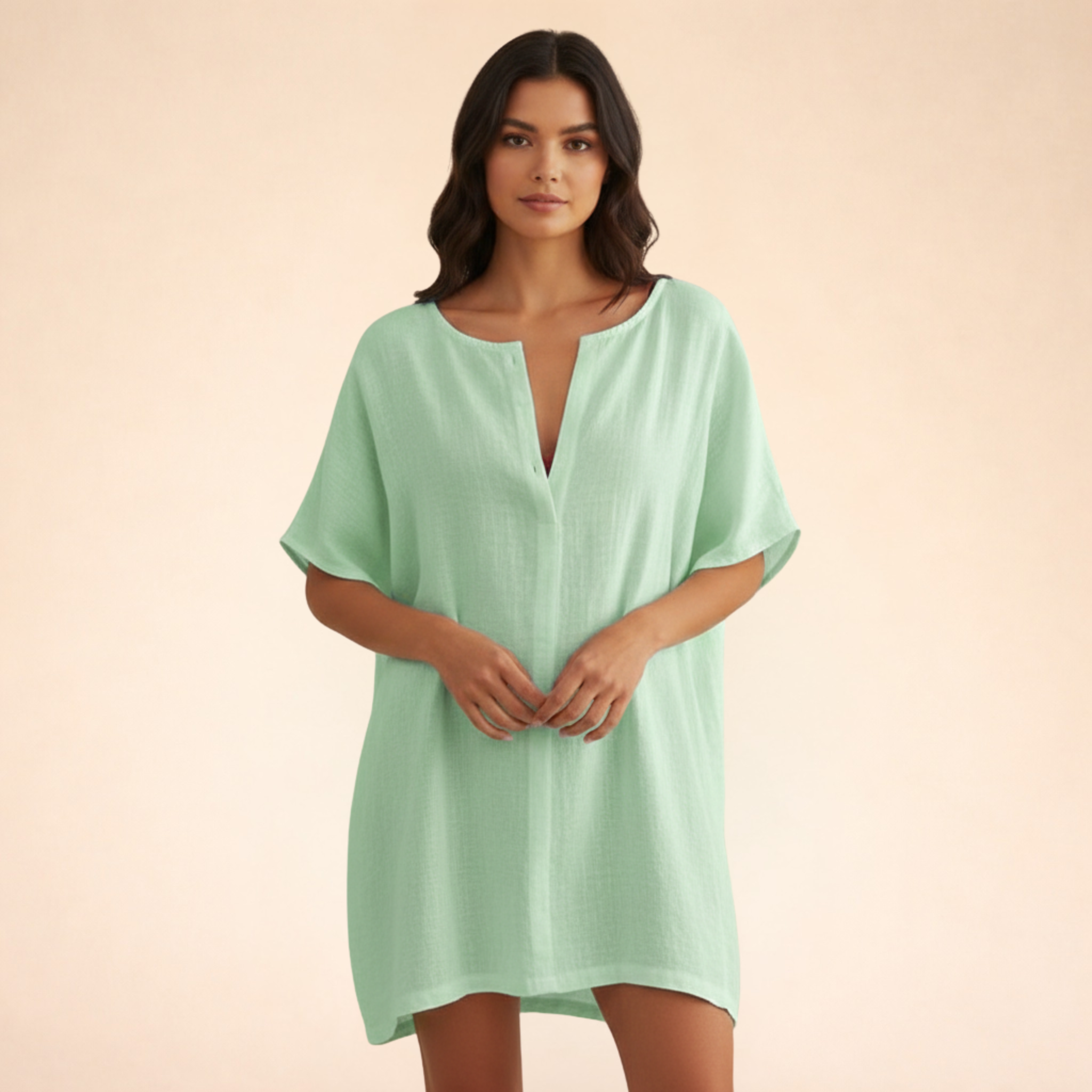 V-Neck Oversized Beach Cover Up