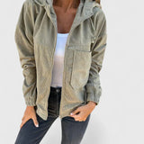 Hooded Zip Front Fleece Jacket