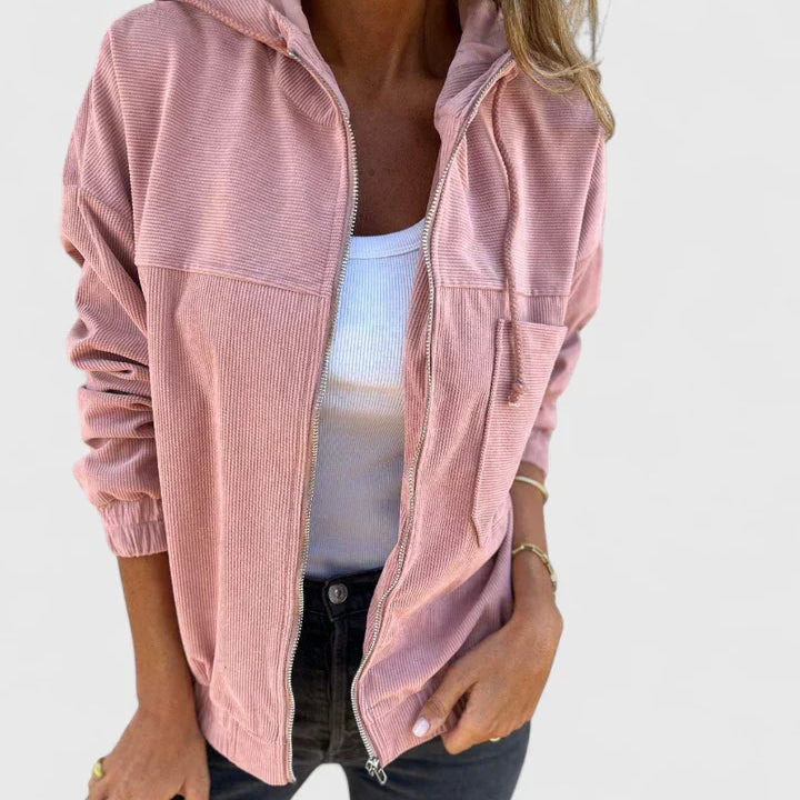 Hooded Zip Front Fleece Jacket