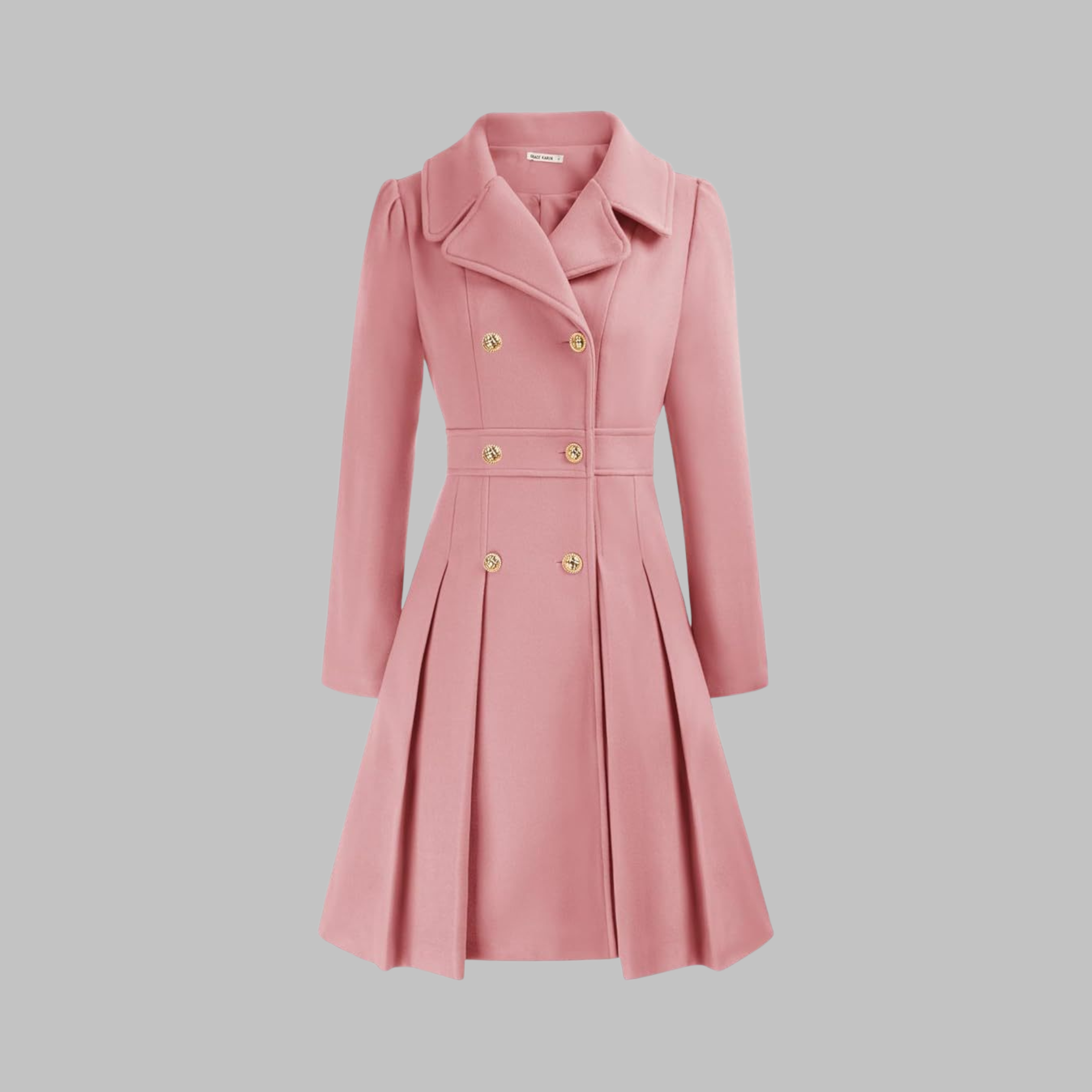 Double-Breasted Belted Trench Coat Dress