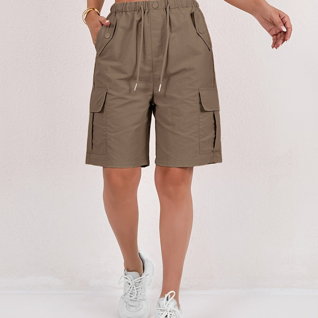 High Waist Cargo Shorts