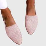 Woven Pointed Toe Flat Mules