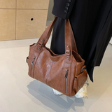 Women's Faux Leather Shoulder Bag with Detachable Strap