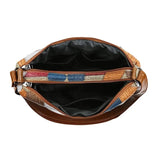 Women's Patchwork Leather Shoulder Bag with Zip Pocket