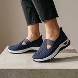 Women's Mesh Knit Cushioned Lace-Up Sneakers