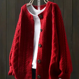 Women's Cable Knit Button-Front Cardigan
