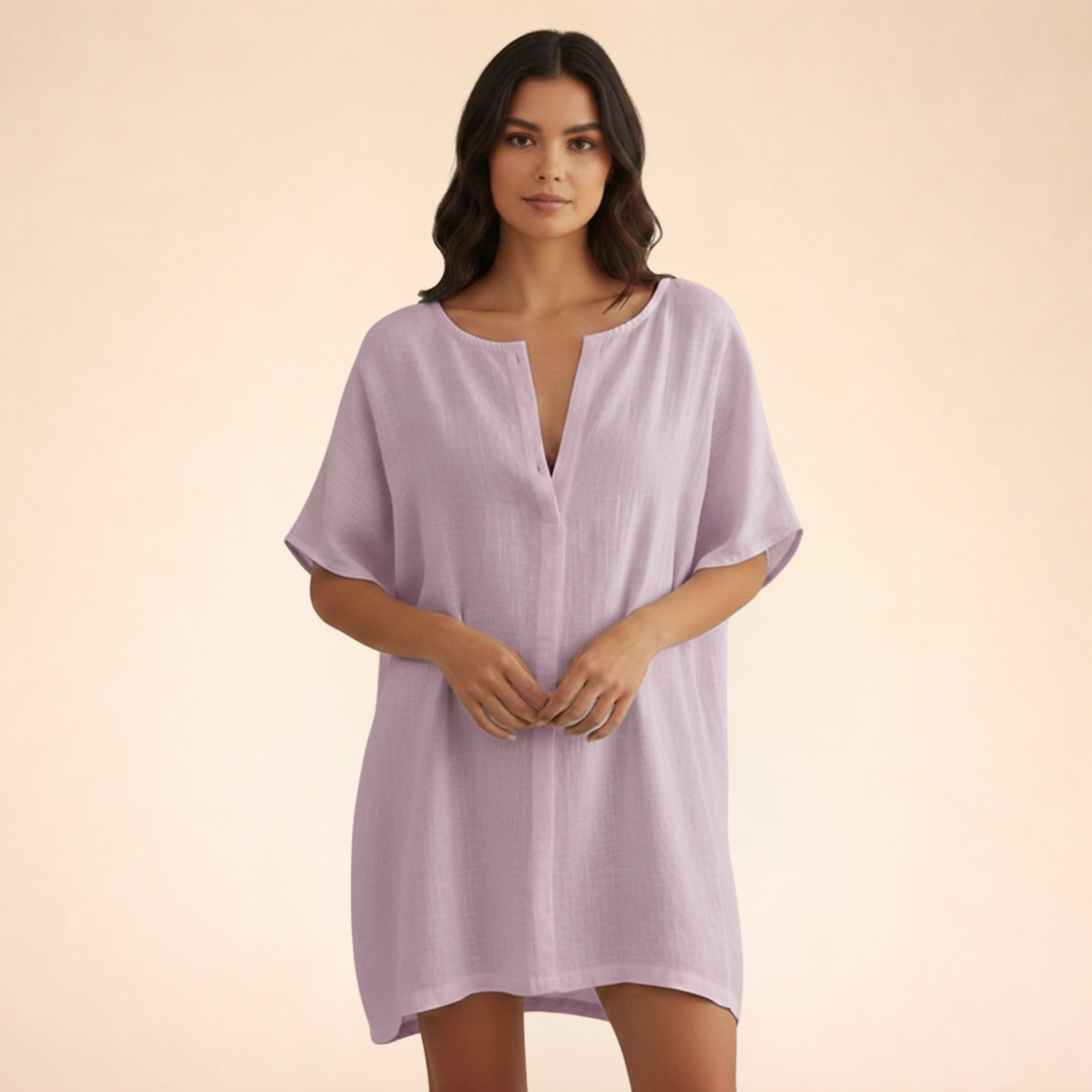 V-Neck Oversized Beach Cover Up