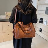 Women's Faux Leather Shoulder Bag with Detachable Strap