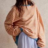 Oversized Striped Crewneck Sweatshirt