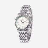 Women's Quartz Watch with Sparkling Bezel