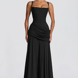 Strapless Draped Maxi Dress