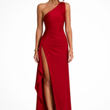 Women's One-Shoulder Maxi Dress with Side Slit