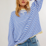 Oversized Striped Crewneck Sweatshirt