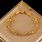Women's Braided Snake Chain Stainless Steel Bracelet