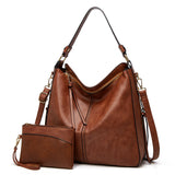 Women's Hobo Shoulder Bag with Matching Pouch