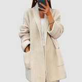 Women's Chunky Knit Open-Front Long Cardigan