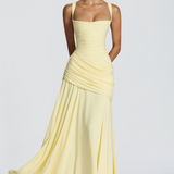 Strapless Draped Maxi Dress