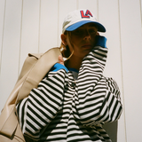 Oversized Striped Crewneck Sweatshirt
